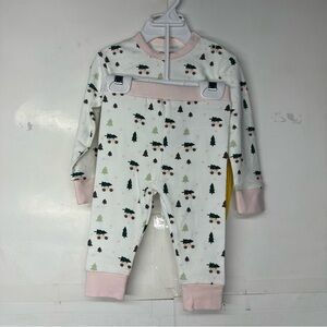 Cute Tree and Car Print Baby Pajamas 6m-12m